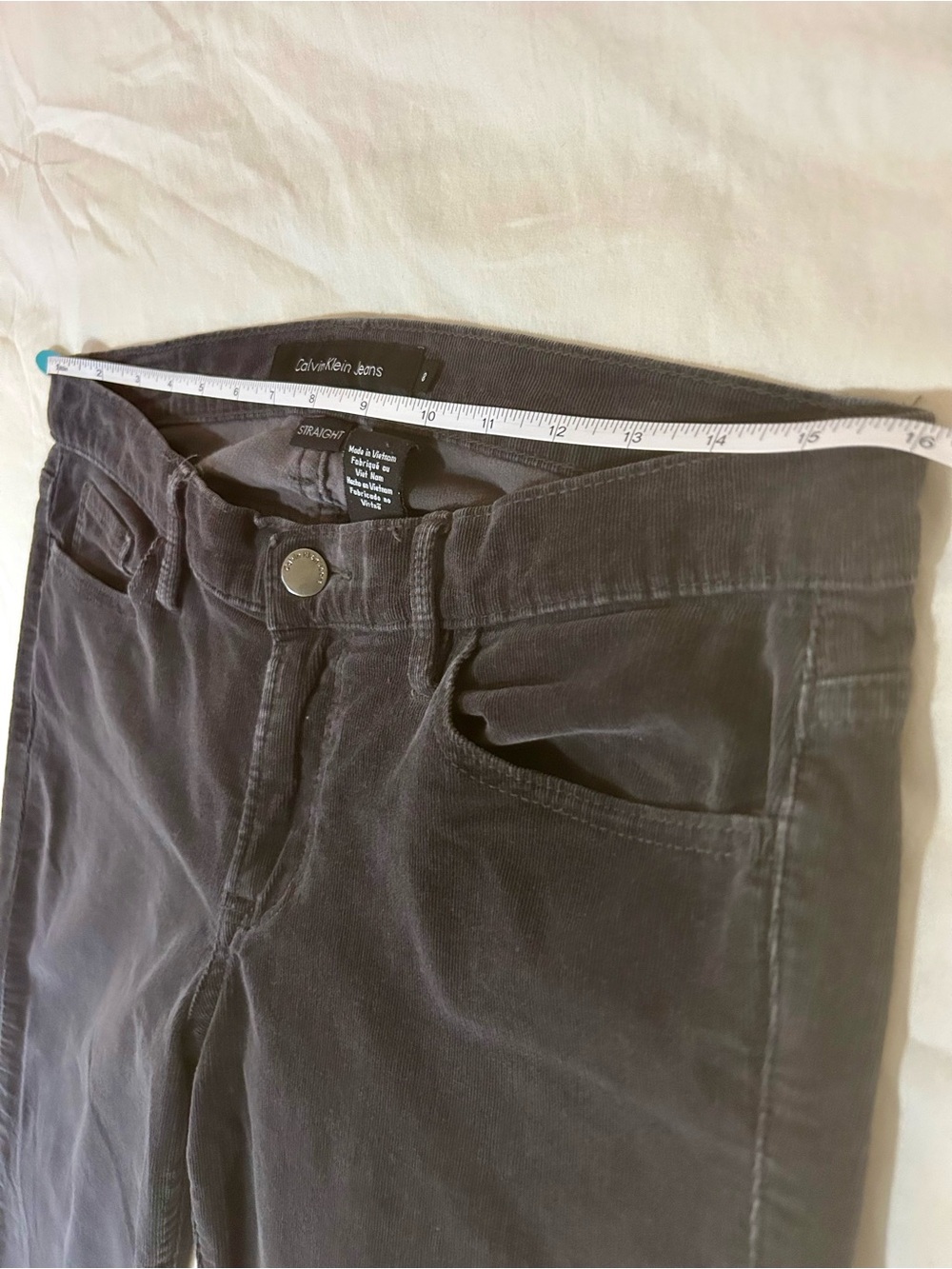 Calvin Klein Jeans Washed Black Corduroy Straight Leg Pants Size 8 - Picture 6 of 13